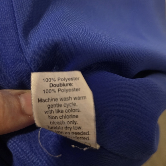 J Crew Size 00 Crepe Shift Dress Blue Short Sleeve Split Neck Above Knee - Picture 6 of 9